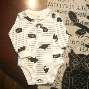 Carter's Long Sleeve "Henley" Style Onesie 3M